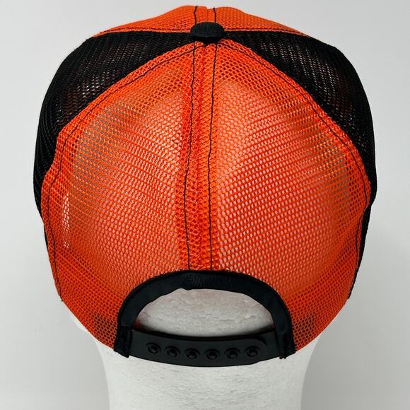 Vintage 80s O's Gold Trucker Hat Cap Orange Farmer Farming Snapback Full Mesh - Picture 3 of 11